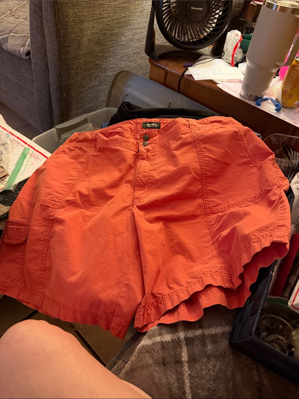 Eddie Bauer Women's Orange Utility Bermuda Shorts